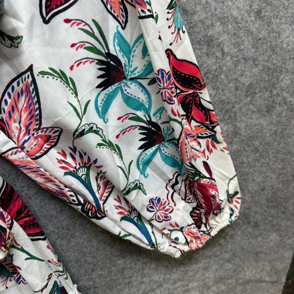 NWT Baltic Born Dress Womens Plus 2X Cream Floral Belted Tally Mini Ruffle Boho - Picture 8 of 12